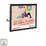 Cadre black'line led suspendu 2 faces 70x50 magnetic