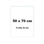 Cadre d�co bois 50x70 couleur blanc - profil� 20x14mm