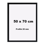 Cadre d�co bois 50x70 couleur noir - profil� 20x14mm