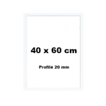 Cadre d�co bois 60x40 couleur blanc - profil� 20x14mm