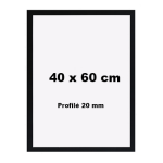 Cadre d�co bois 60x40 couleur noir - profil� 20x14mm