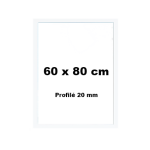 Cadre d�co bois 60x80 couleur blanc - profil� 20x14mm
