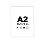 Cadre d�co bois a2 couleur blanc - profil� 20x14mm