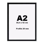 Cadre d�co bois a2 couleur noir - profil� 20x14mm