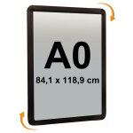 Cadro - clic mural a0 (118, 8 x 84 cm) coins ronds noir