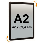 Cadro - clic mural a2 (59, 4 x 42 cm) coins ronds noir