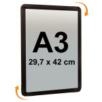 Cadro - clic mural a3 (42 x 29, 7 cm) coins ronds noir