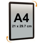 Cadro - clic mural a4 (29, 7 x 21 cm) coins ronds noir