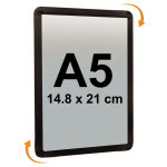 Cadro - clic mural a5 (21 x 14, 8 cm) coins ronds noir