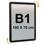 Cadro - clic mural b1 (100 x 70 cm) coins ronds noir