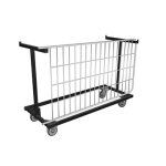 Chariot transport stockage grilles / roulettes (2 colis)