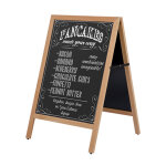 Chevalet ardoise double - faces pliant 78 x 60 cm cadre bois naturel