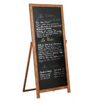 Chevalet de sol porte - menu en bois - tableau ardoise - h 148 cm
