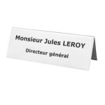 Chevalet identification porte - nom 2 faces 50 x 200 x 50 mm