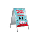 Chevalet trottoir cadroclic (b1) 100 x 70 cm gris alu