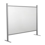 Cloison �cran de protection plexiglass / alu l 80 x h 100 cm