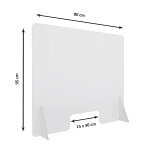 Ecran protec gm plexi transp h95xl80cm 2 pieds fte 15x30cm