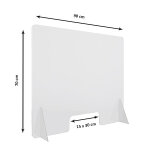 Ecran protec mm plexi transp h70xl90cm 2 pieds fte 15x30cm
