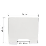 �cran de protection plexiglass transparent h 60 x l 76 x p 16 cm
