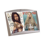 Etag�re brochures inclin�e metal gris h 32 x l 46 x ep. 4 cm + fixatio