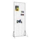 Grille exposition m�tallique h. 192 x l. 100 cm gris alu