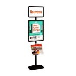 Porte - affiche cadro - clic a3 + a2 + etag�re sur pied 203 cm noir