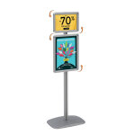 Porte - affiches cadro - clic a4 + a3 sur piedh 133 cm gris