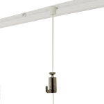 Kit cimaises classiques c bles nylon - perlon 2 mm transparent - rail alu laqué blanc Kit cimaises classiques c bles nylon - perlon 2 mm transparent - rail alu laqué blanc