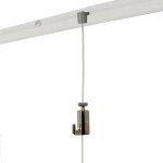 Kit cimaises classiques c bles nylon - perlon 2 mm transparent - rail alu naturel Kit cimaises classiques c bles nylon - perlon 2 mm transparent - rail alu naturel