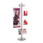 Kit info - displays h 192 cm 1 porte - kakmono 40 cm + 2 tablettes + 1 tagre + 1 fronton