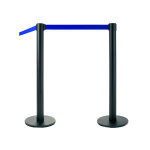 Lot 2 poteaux noirs et sangles bleues 200 cm