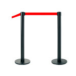 Lot de 2 poteaux noirs + sangles 2 m rouges