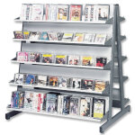 Meuble multim�dia double face 10 tablettes + accessoires