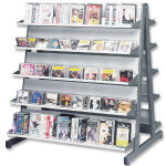 Meuble multim�dia double face 10 tablettes h140cm (d�part)
