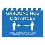 Plaque vinyle a3  gardons distances  blanc / fd bleu h. 297xl. 420 mm