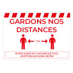 Plaque vinyle a4  gardons distances  rouge / fd blanc h. 210xl. 297 mm