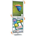 Porte - affiches cadro - clic 2 cadres 60 x 80 cm sur pied h 180 cm gris