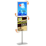 Porte - affiches cadro - clic� 2 cadres a2 sur pied h 180 cm gris