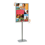 Porte - affiches cadro - clic� 70 x 100 cm sur pied h 180 cm gris