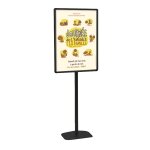 Porte - affiches / porte - messages cadro - clic 70 x 100 cm sur pied h 180 cm noir