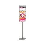 Porte - affiches cadro - clic� a3 + a2 sur pied h 180 cm gris