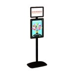 Porte - affiches / porte - messages cadro - clic a4 + a3 sur pied h 158 cm noir