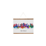 Porte - affiche magntique profils en bois fonc - 30 cm