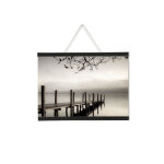 Porte - affiche magntique profils en bois noir - 40 cm