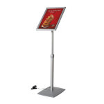 Porte - affiches / porte - messages led modulable design metallic a3
