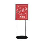 Porte affiche / message sur pied ovale a1 noir info - displays