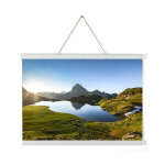 Porte affiche / poster - magn�tique - bois blanc 50cm