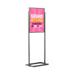 Porte affiche de sol b2 double face gris info - displays