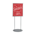 Porte - affiches de sol info - displays� sur pied - slide - in gris alu a1