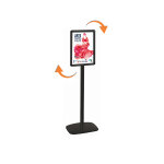 Porte - affiches / porte - messages vertical cadro - clic a4 simple - face pied 133 cm noir